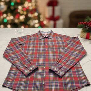 Merona Men's XXL Tailored Fit Multi-Color Plaid Long Sleeve Button-Down Shirt